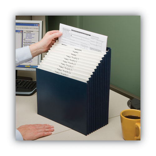 Picture of Stadium File, 12 Sections, 1/12-Cut Tabs, Letter Size, Navy