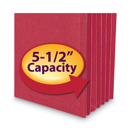 Picture of Colored File Pockets, 5.25" Expansion, Letter Size, Red