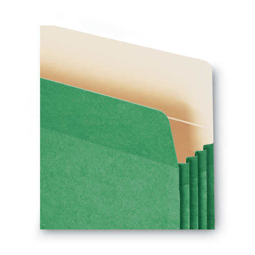 Picture of Colored File Pockets, 3.5" Expansion, Letter Size, Green