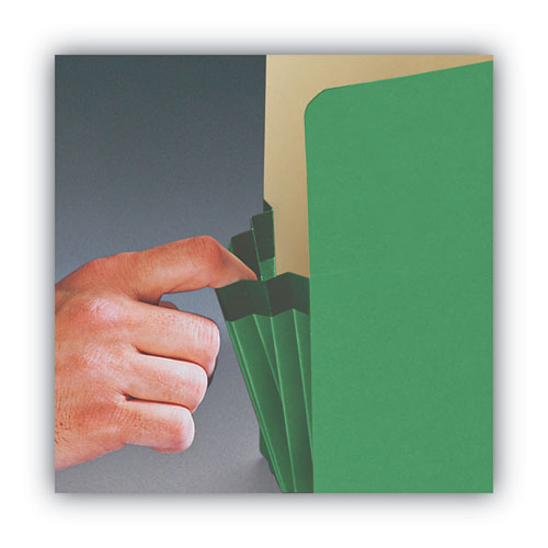 Picture of Colored File Pockets, 1.75" Expansion, Letter Size, Green