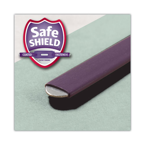 Picture of End Tab Pressboard Classification Folders, Two SafeSHIELD Coated Fasteners, 2" Expansion, Letter Size, Gray-Green, 25/Box