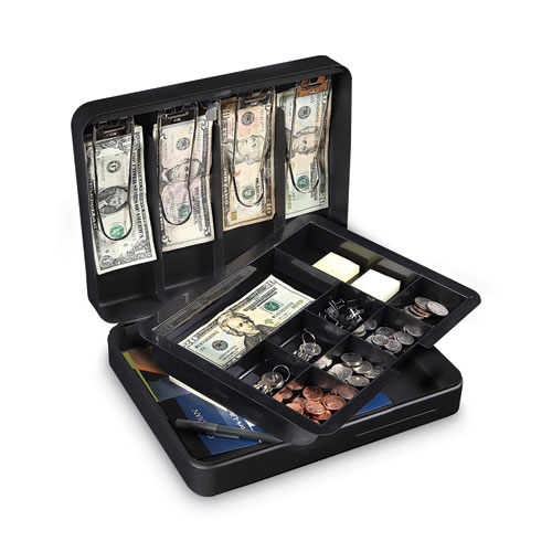 Picture of Deluxe Cash Security Box, 11.8 x 9.4 x 3.7, Steel, Black