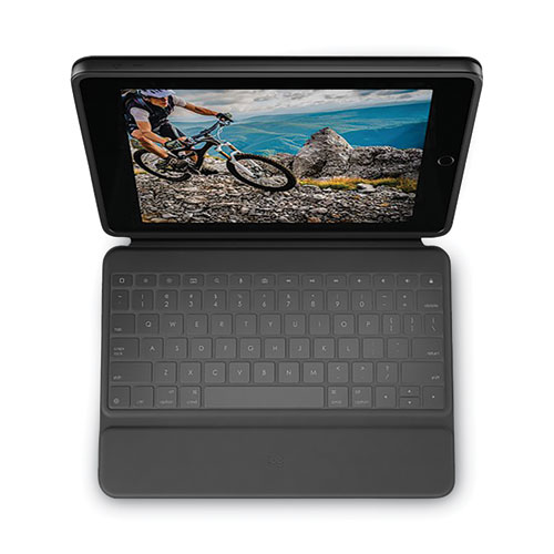 Picture of Rugged Folio Keyboard Case for iPad 7th/8th Gen, Gray