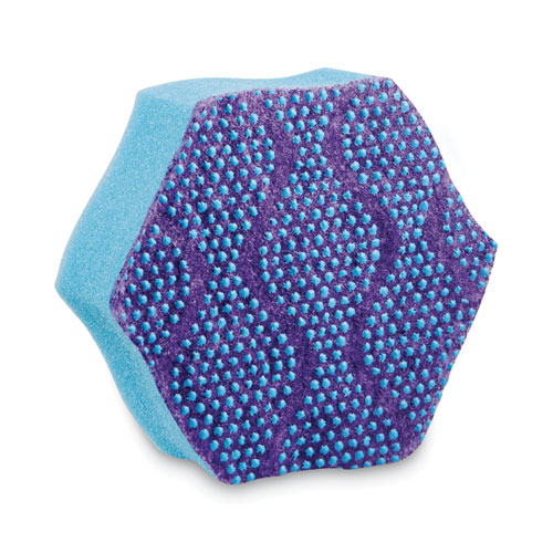 Picture of Advanced Scrub Dots Non-Scratch Scrub Sponges, 3.2 x 3.7, 1" Thick, Light Blue/Purple, 2/Pack