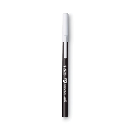 PrevaGuard+Round+Stic+Pen%2C+Stick%2C+Medium+1+mm%2C+Black+Ink%2C+Black+Barrel%2C+Dozen