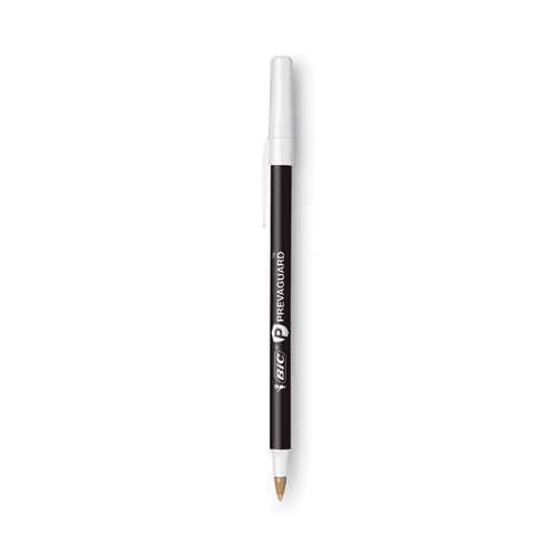 Picture of PrevaGuard Round Stic Pen, Stick, Medium 1 mm, Black Ink, Black Barrel, 60/Pack