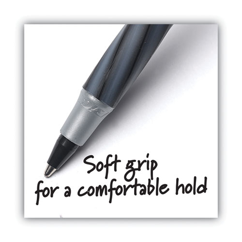 Picture of Round Stic Grip Xtra Comfort Ballpoint Pen, Stick, Fine 0.8 mm, Red Ink, Gray/Red Barrel, Dozen
