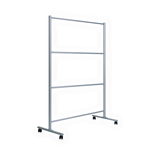 Picture of Protector Series Mobile Glass Panel Divider, 49 x 22 x 69, Clear/Aluminum