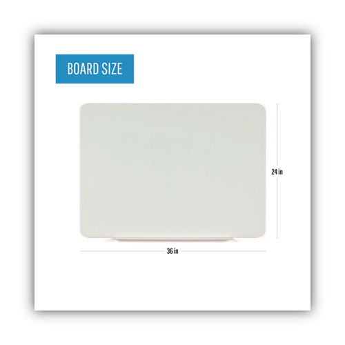 Picture of Magnetic Glass Dry Erase Board, 36" x 24", Opaque White Surface