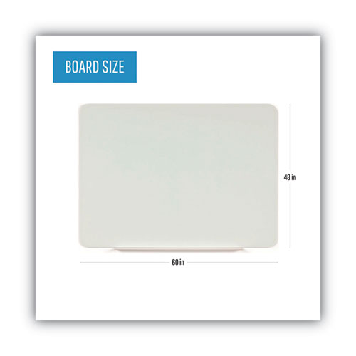 Picture of Magnetic Glass Dry Erase Board, 60" x 48", Opaque White Surface