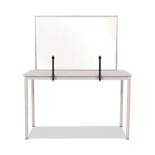 Picture of Protector Series Glass Aluminum Desktop Divider, 47.2 x 0.16 x 35.4, Clear