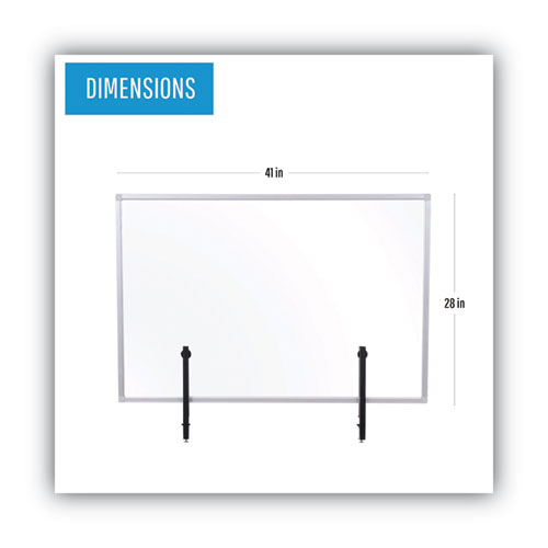 Picture of Protector Series Glass Aluminum Desktop Divider, 40.9 x 0.16 x 27.6, Clear