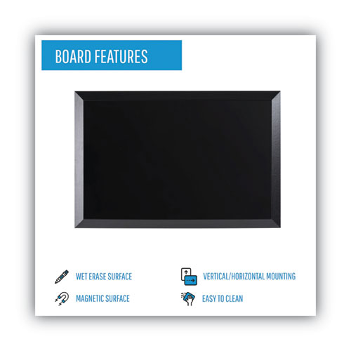 Picture of Kamashi Wet-Erase Board, 36" x 24", Black Surface, Black Wood Frame