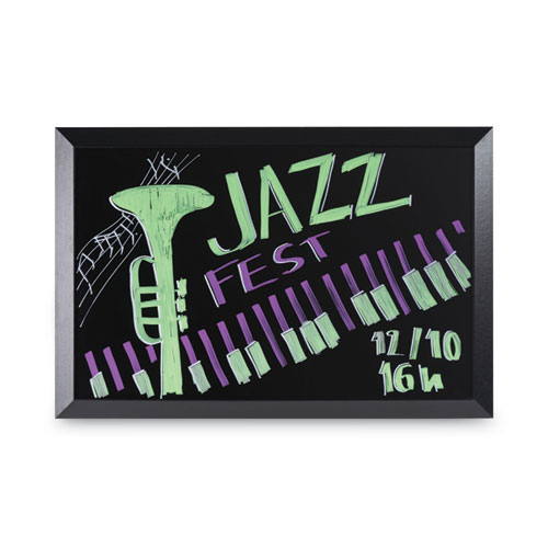 Picture of Kamashi Wet-Erase Board, 48 x 36, Black Surface, Black Wood Frame