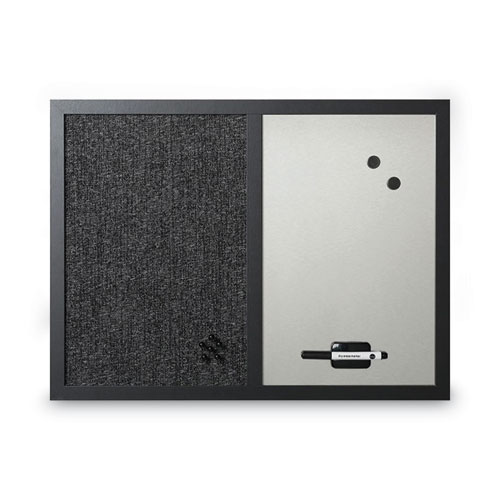 Designer+Combo+Fabric+Bulletin%2FDry+Erase+Board%2C+24+x+18%2C+Charcoal%2FGray+Surface%2C+Black+MDF+Wood+Frame
