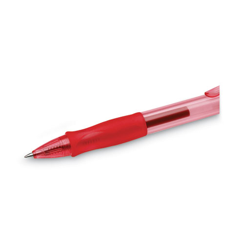 Picture of Gel-ocity Gel Pen, Retractable, Medium 0.7 mm, Red Ink, Translucent Red Barrel, Dozen