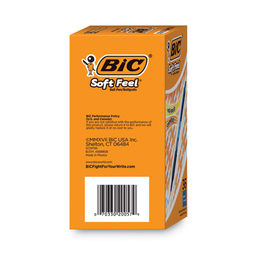 Picture of Soft Feel Ballpoint Pen Value Pack, Retractable, Medium 1 mm, Blue Ink, Blue Barrel, 36/Pack