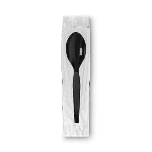 Picture of Grab’N Go Wrapped Cutlery, Teaspoons, Black, 90/Box, 6 Box/Carton