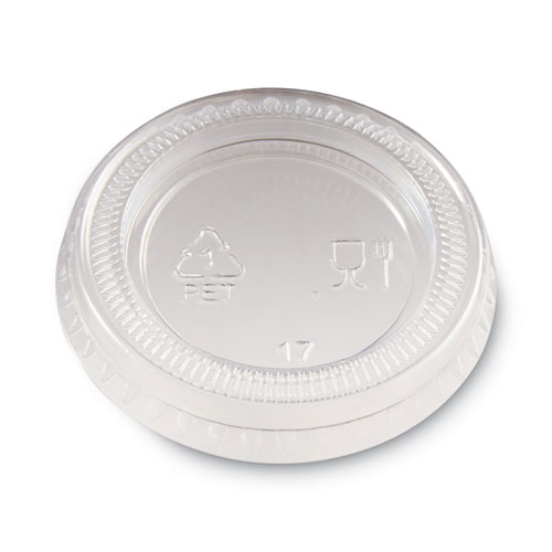 Picture of Plastic Portion Cup Lid, Fits 1 oz Portion Cups, Clear, 4,800/Carton