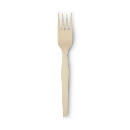 Picture of SmartStock Plastic Cutlery Refill, Forks, 6.5", Series-O Mediumweight Bio-Blend, Beige, 40/Pack, 24 Packs/Carton