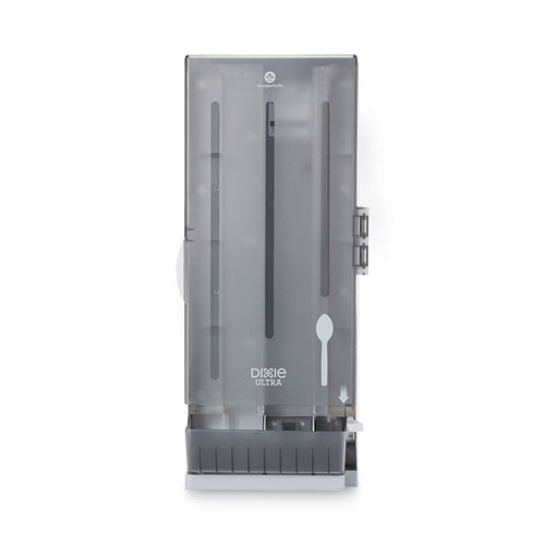 Picture of SmartStock Utensil Dispenser, Spoons, 10 x 8.78 x 24.75, Smoke