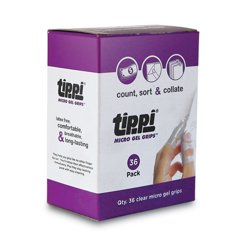 Picture of Tippi Micro-Gel Fingertip Grips, Size 5, Clear, 36/Pack