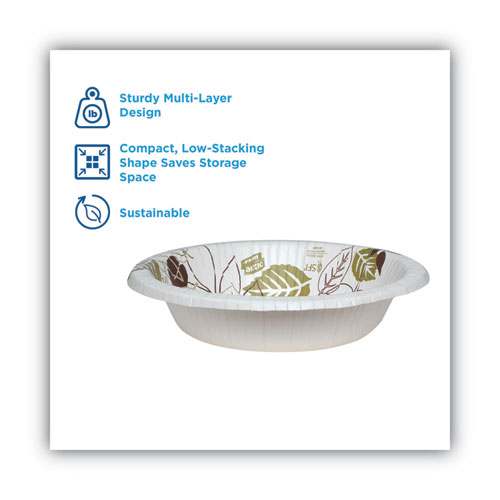 Picture of Pathways Heavyweight Paper Bowls, 20 oz, White/Green/Burgundy, 125/Pack