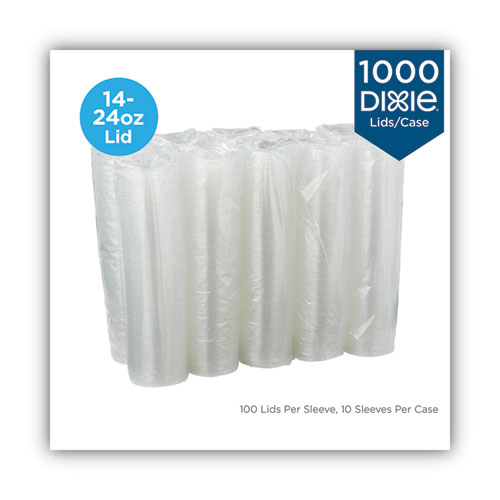 Picture of Cold Drink Cup Lids, Fits 16 oz Plastic Cold Cups, Clear, 100/Sleeve, 10 Sleeves/Carton