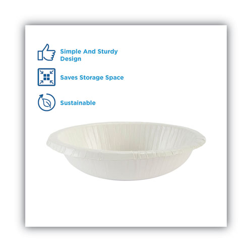 Picture of Paper Dinnerware, Plate, 8.5" dia, White, 125/Pack, 4/Carton