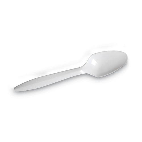 Picture of Plastic Cutlery, Mediumweight Teaspoons, White, 1,000/Carton