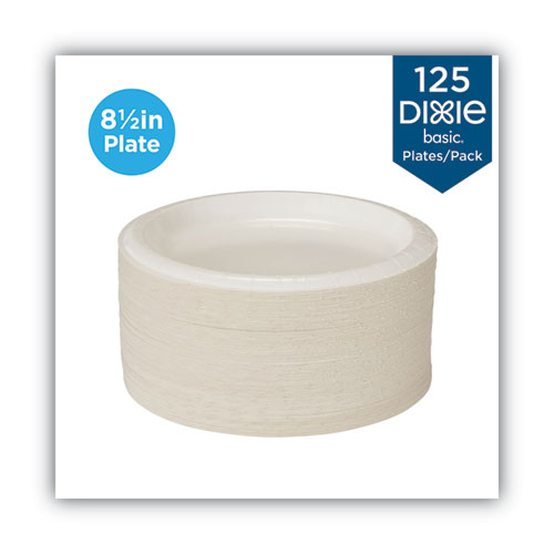 Picture of Paper Dinnerware, Plate, 8.5" dia, White, 125/Pack