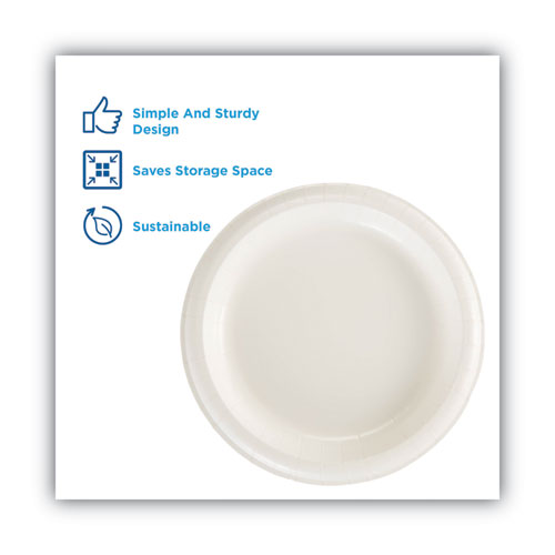 Picture of Paper Dinnerware, Plate, 8.5" dia, White, 125/Pack