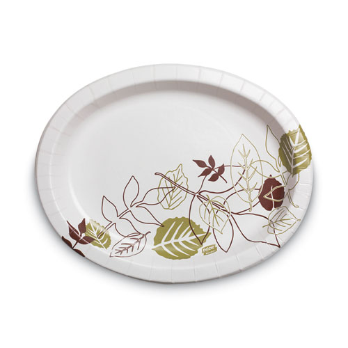 Picture of Pathways Heavyweight Oval Platters, 8.5 x 11, Green/Burgundy, 500/Carton