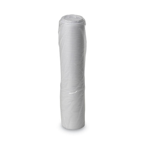 Picture of Dome Drink-Thru Lids, Fits 10 oz to 20 oz Dixie Paper Hot Cups, White, 100/Pack