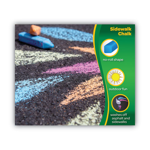 Picture of Washable Sidewalk Chalk, 4" x 0.88" Diameter, 48 Assorted Bright Colors, 48 Sticks/Set