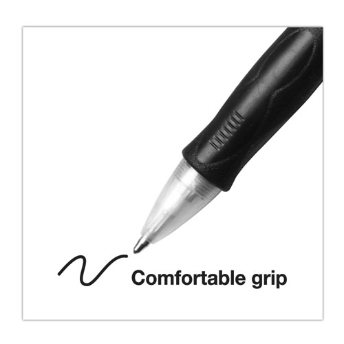 Picture of Velocity Easy Glide Ballpoint Pen, Retractable, Medium 1 mm, Black Ink, Translucent Black Barrel, Dozen