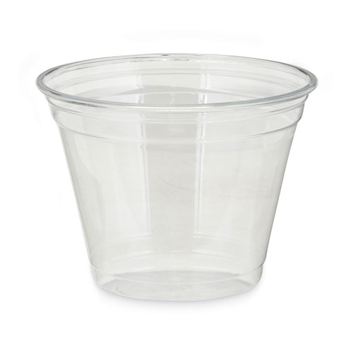 Picture of Clear Plastic PETE Cups, 9 oz, Squat, 50/Sleeve, 20 Sleeves/Carton
