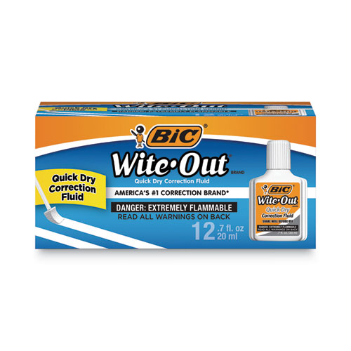Picture of Wite-Out Quick Dry Correction Fluid, 20 mL Bottle, White, Dozen