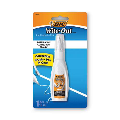 Picture of Wite-Out 2-in-1 Correction Fluid, 15 mL Bottle, White