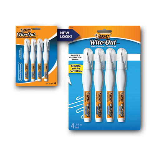 Picture of Wite-Out Shake 'n Squeeze Correction Pen, 8 mL, White, 4/Pack