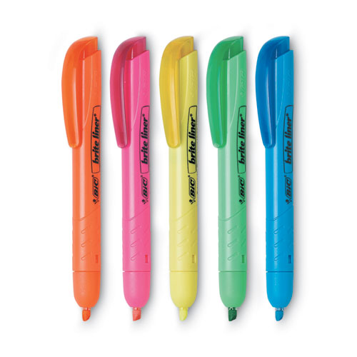 Picture of Brite Liner Retractable Highlighter, Assorted Ink Colors, Chisel Tip, Assorted Barrel Colors, Dozen
