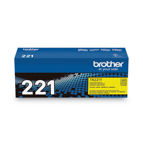 Picture of TN221Y Toner, 1,400 Page-Yield, Yellow