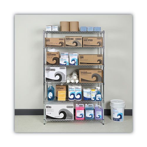 Picture of NSF Certified 6-Shelf Wire Shelving Kit, 48w x 18d x 72h, Silver