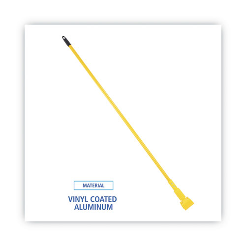 Picture of Plastic Jaws Mop Handle for 5 Wide Mop Heads, Aluminum, 1" dia x 60", Yellow