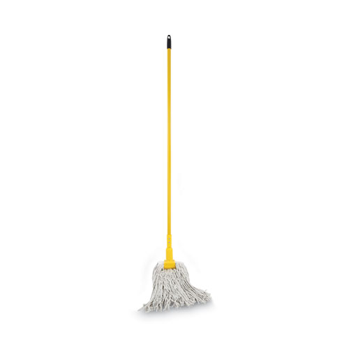 Picture of Plastic Jaws Mop Handle for 5 Wide Mop Heads, Aluminum, 1" dia x 60", Yellow