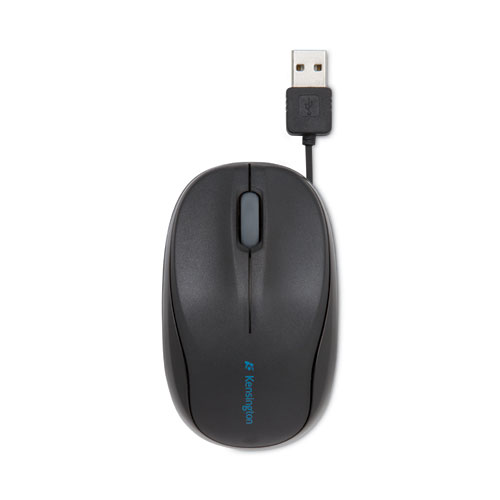 Picture of Pro Fit Optical Mouse with Retractable Cord, USB 2.0, Left/Right Hand Use, Black