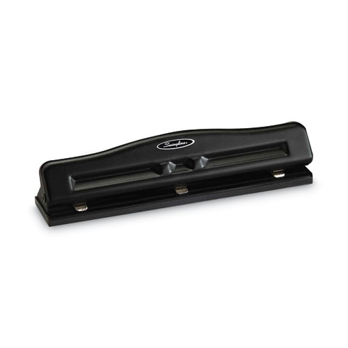 Picture of 11-Sheet Commercial Adjustable Desktop Two- to Three-Hole Punch, 9/32" Holes, Black