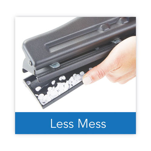 Picture of 11-Sheet Commercial Adjustable Desktop Two- to Three-Hole Punch, 9/32" Holes, Black