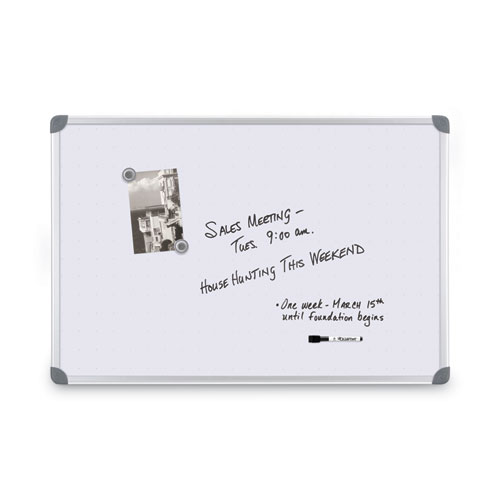 Picture of Euro-Style Magnetic Dry-Erase Aluminum Frame Boards, 36" x 24", White Surface, Satin Aluminum Frame