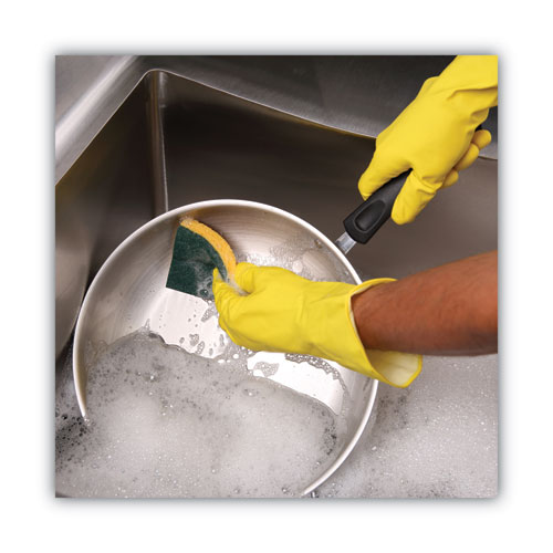 Picture of Scrubbing Sponge, Medium Duty, 3.6 x 6.1, 0.75" Thick, Yellow/Green, Individually Wrapped, 20/Carton